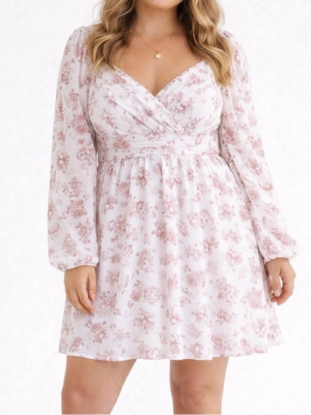 NEW Altar’d State Brown and White Floral Mini Dress Size Medium NWT